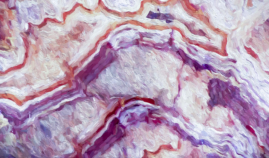 900x529 Abstract Purple Geode Inspired Painting Painting By Ilze Lucero - Geode Painting