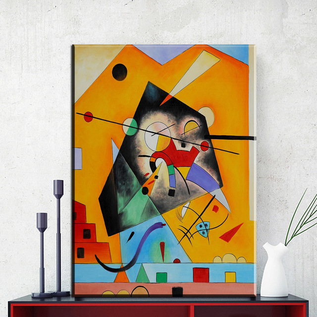 640x640 Zz1174 Wassily Kandinsky Rose With Gray Classic Geometric Abstract - Geometric Abstract Painting