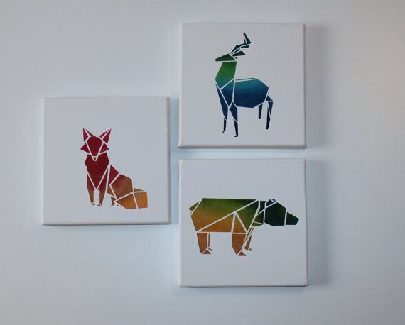 570x458 Geometric Animal Painting - Geometric Animal Painting