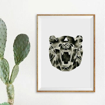 354x354 Watercolor Print Set Three 3 Geometric From Geometricink - Geometric Animal Painting