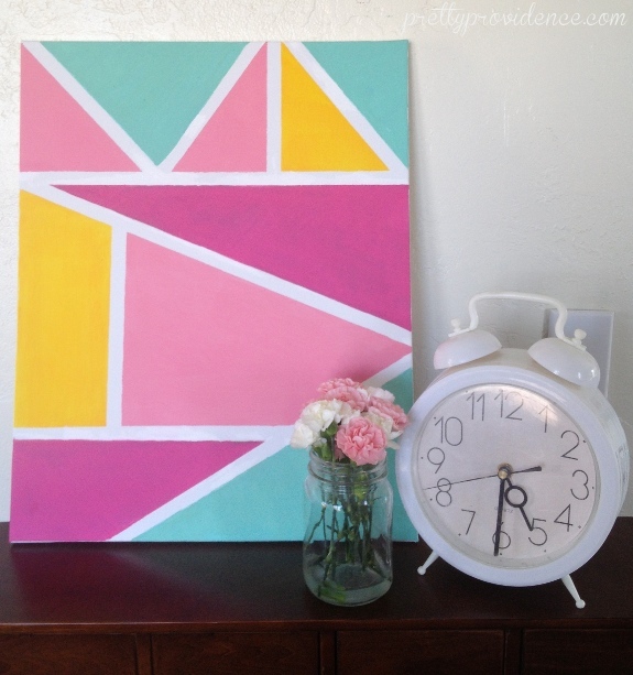 575x613 Diy Geometric Wall Art - Geometric Canvas Painting