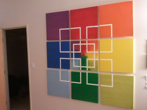 620x465 Geometric Canvas Art! Spray Paint Canvas, Painted - Geometric Canvas Painting
