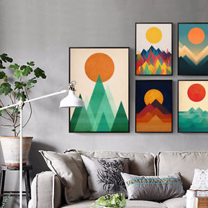 300x300 Lc Nordic Sunrise Geometric Canvas Print Unframed Home Wall Decor - Geometric Canvas Painting