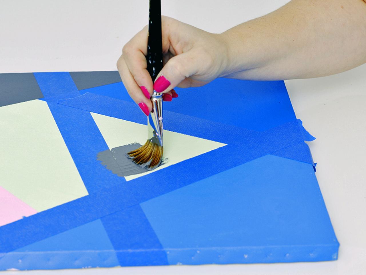 1280x960 Make Modern, Geometric Wall Art With Paint And Tape Hgtv - Geometric Painting
