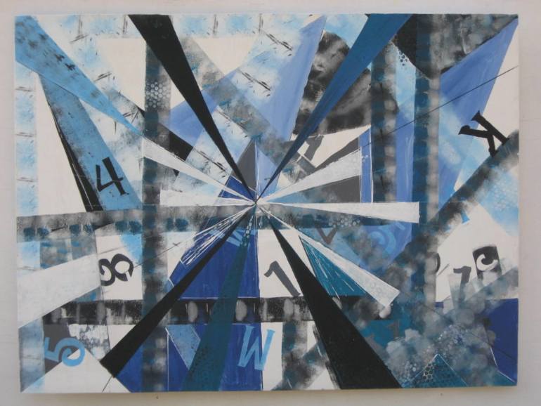 770x578 Saatchi Art Mind Funk ( Blue Painting, Blue Abstract Painting - Geometric Painting