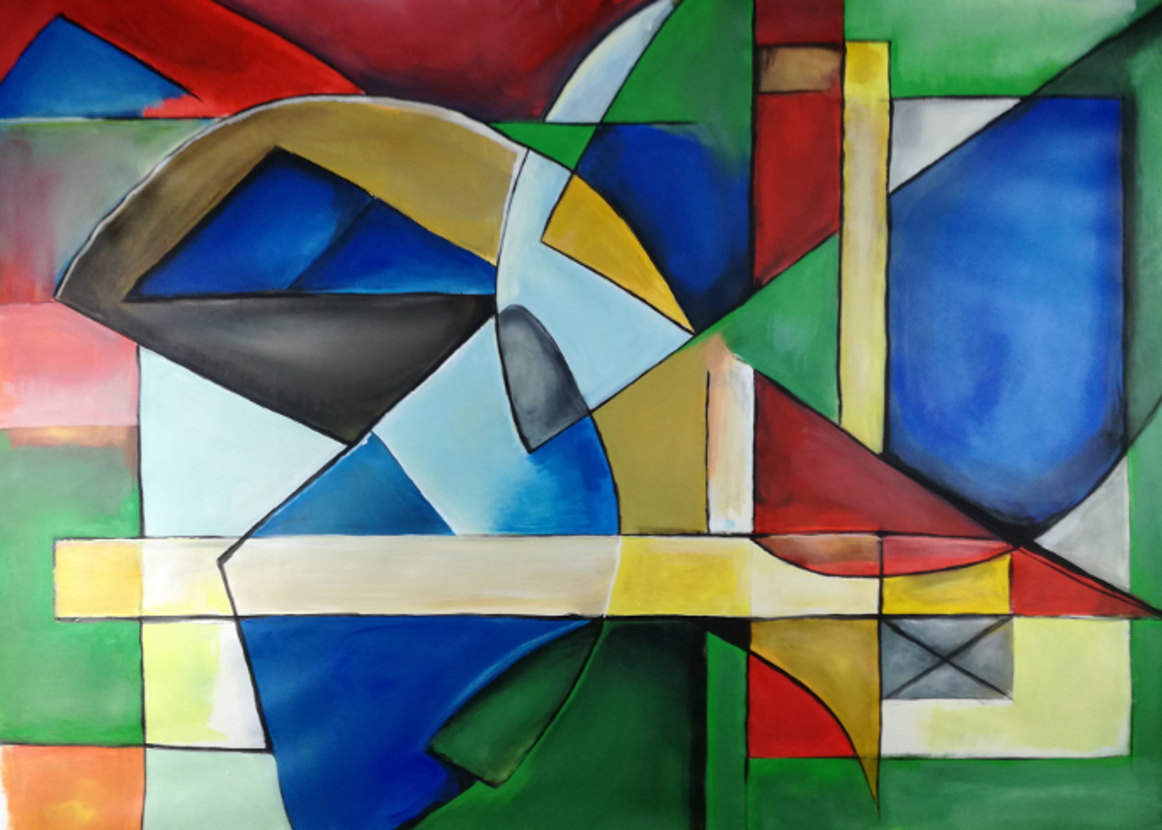 1680x1200 Geometric Painting 140x100 Blue - Geometric Painting