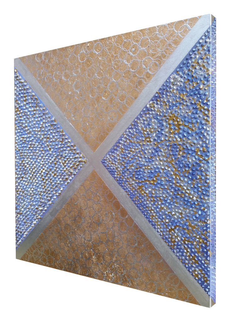 738x1024 Geo, Original Abstract Textured Geometric Painting Alexandra - Geometric Painting