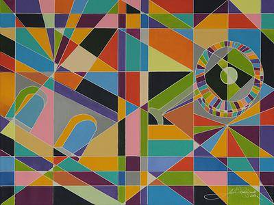 400x300 Geometric Abstraction Rio De Janeiro Theme Painting - Geometric Painting