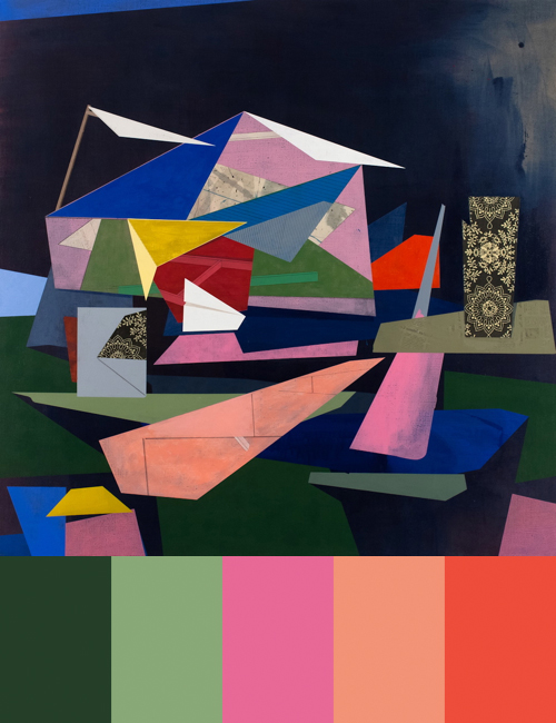 500x650 David Collins' Geometric Paintings - Geometric Painting Artists