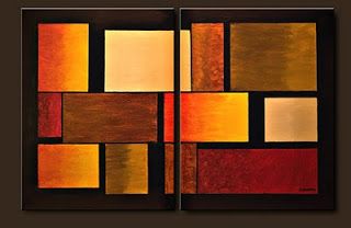 320x208 Geometric Painting Three's A Crowd Abstract Art Paintings By - Geometrical Painting