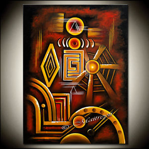 300x300 Original Large Abstract Painting Modern Art Geometrical Art Canvas - Geometrical Painting