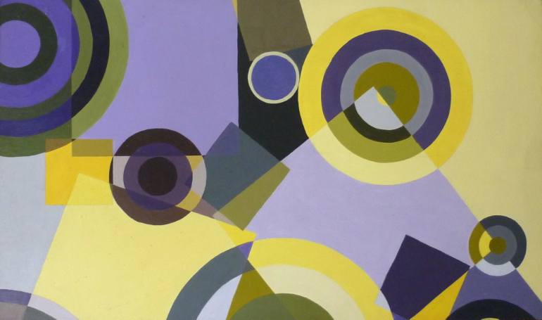 770x455 Saatchi Art Colour Study With Geometrical Forms Painting By K M - Geometrical Painting
