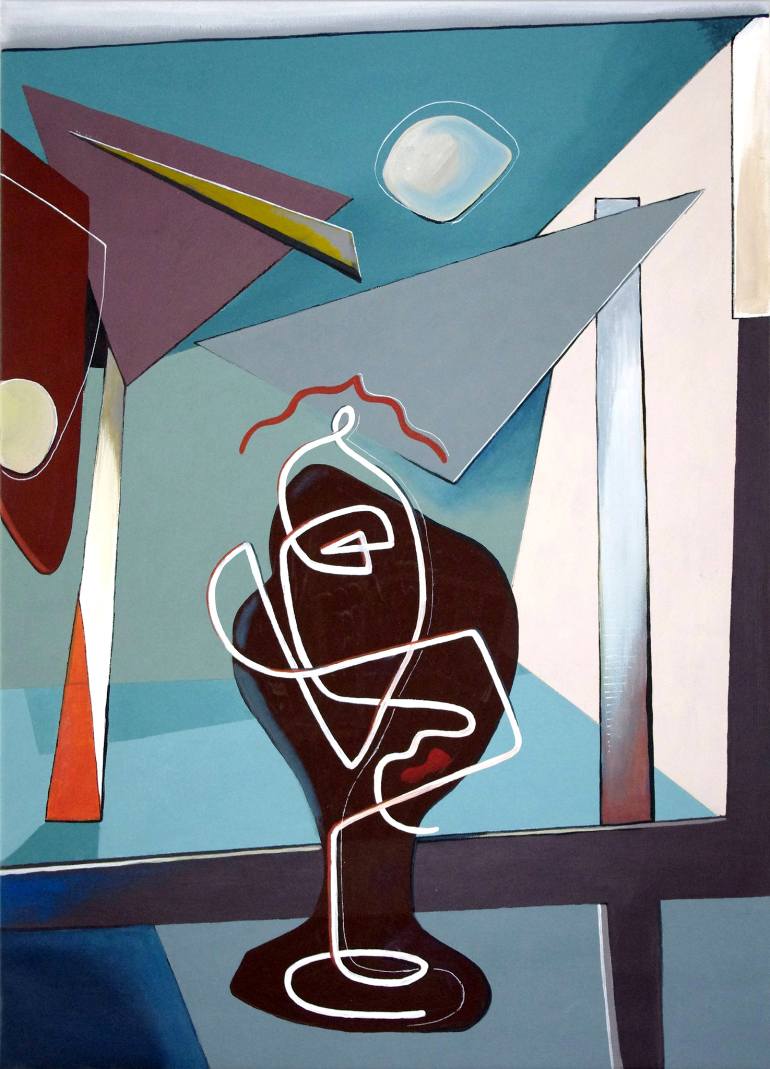 770x1069 Saatchi Art Face To Face Geometrical Abstract Painting Painting - Geometrical Painting