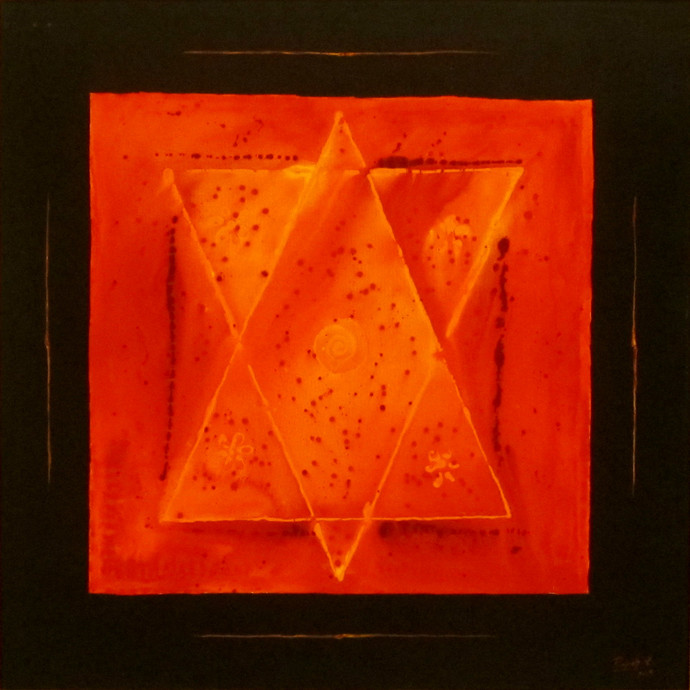 690x690 Yantra By Artist Rajesh K Baderia Geometrical, Painting - Geometrical Painting