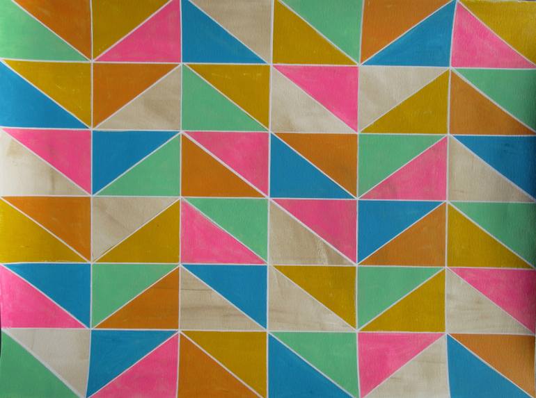 770x573 Saatchi Art Neon Pink Blue Green Chevron Geo Painting By Amy Illardo - Geopainting