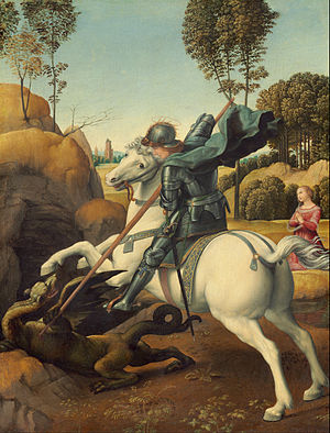 300x394 Saint George And The Dragon (Raphael) - George And The Dragon Painting