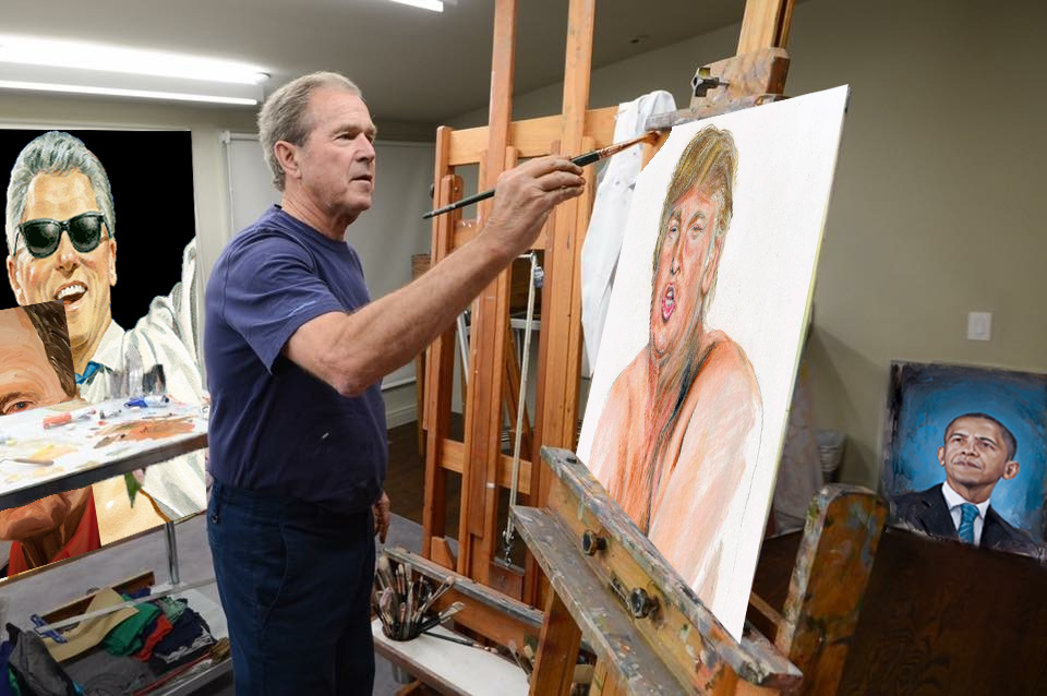 960x638 Psbattle George W. Bush Painting A Portrait Photoshopbattles - George Bush Painting