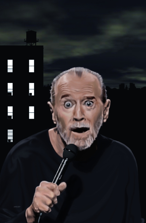 515x783 George Carlin Digital Painting By Soussherpa - George Carlin Painting