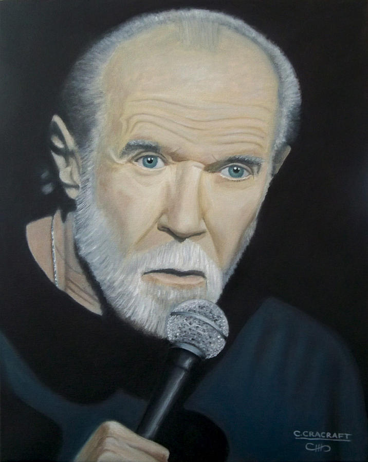 716x900 George Carlin Painting By Crilll Cracraft - George Carlin Painting