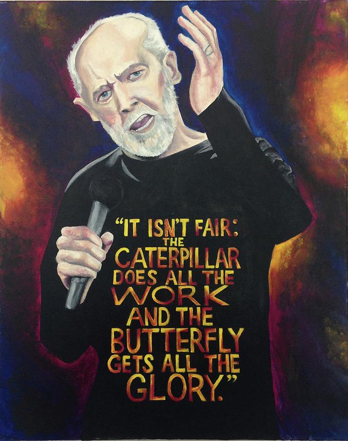 710x900 George Carlin Painting By Danielle Gallant - George Carlin Painting