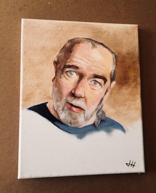 500x616 Oil Painting Of George Carlin - George Carlin Painting