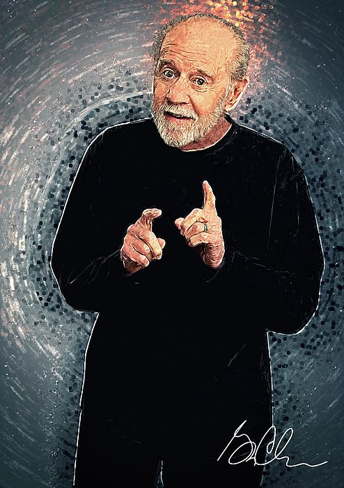 494x700 George Carlin, Portrait, Illustration, Digital Painting, Stand Up - George Carlin Painting
