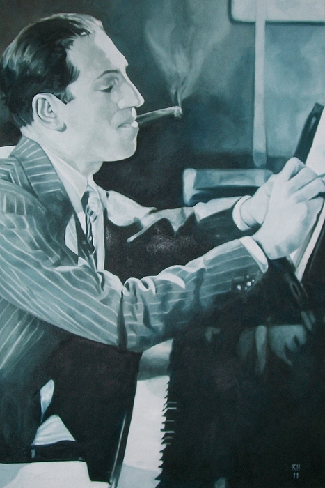 467x700 George Gershwin 1930s. Painting By Kevin Hopkins - George Gershwin Painting