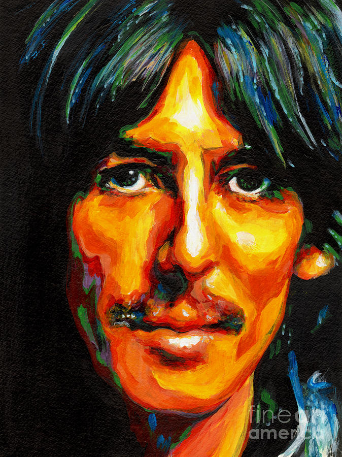 674x900 George Harrison Painting By Tanya Filichkin - George Harrison Painting