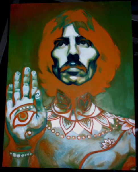 485x604 George Harrison Psicodelico By Steppen Wolf1 - George Harrison Painting