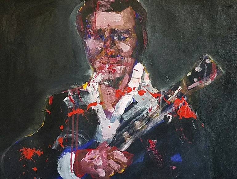 770x582 Saatchi Art George Jones Painting By Larry Caveney - George Jones Painting