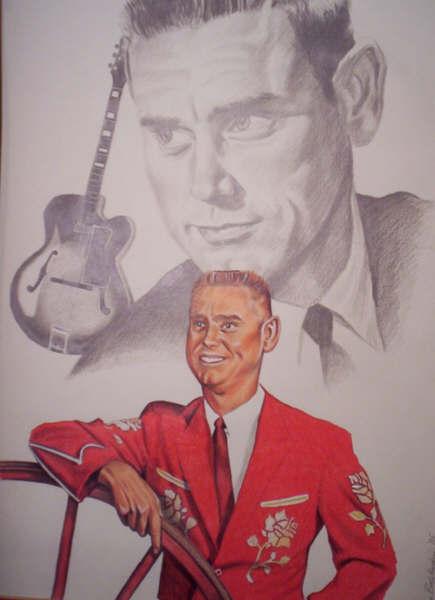 435x600 Celebrities And Friends - George Jones Painting