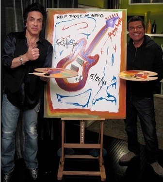 336x374 Kiss Mask Paul Stanley Amp George Lopez Painting Auctioned - George Lopez Painting