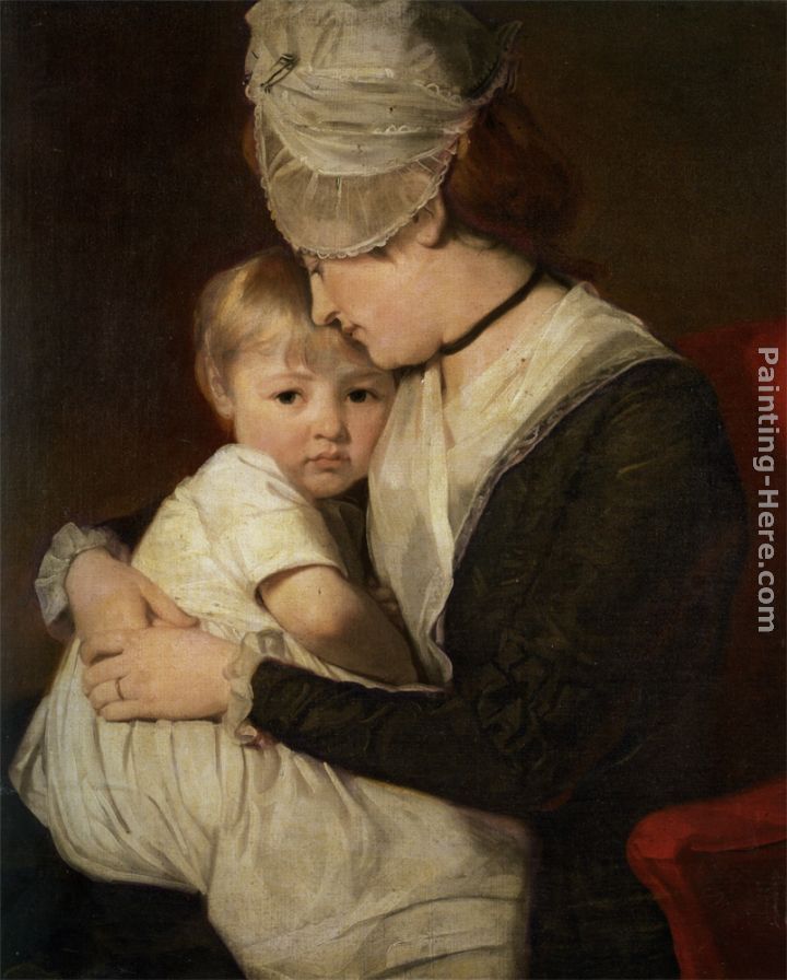 720x896 George Romney Portrait Of Mrs Anne Carwardine And Her Eldest Son - George Romney Painting