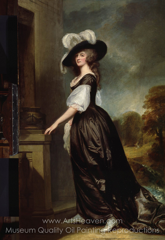 566x820 Reproduction Painting George Romney Charlotte, Lady Milnes, Hand - George Romney Painting