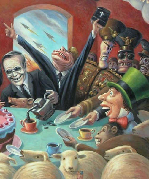 502x600 George Bush Satirical Portraits, Art Of Mark Bryan - George W Bush Painting Prints