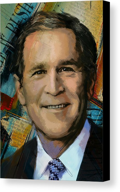 463x740 George W. Bush Canvas Print Canvas Art By Corporate Art Task Force - George W Bush Painting Prints
