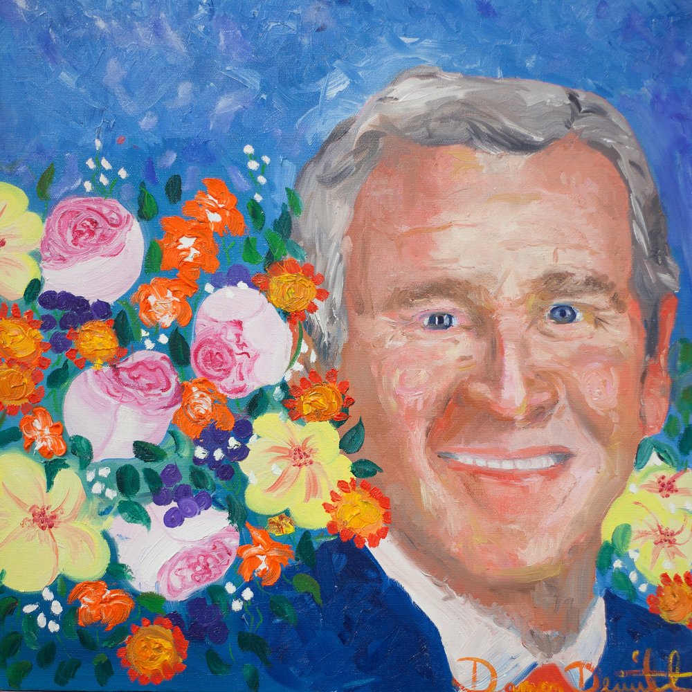 1000x1000 George W. Bush Print Damon Dewitt - George W Bush Painting Prints
