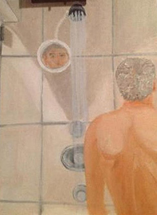 313x429 Selected Paintings Of George W. Bush To Be Published - George W Bush Shower Painting
