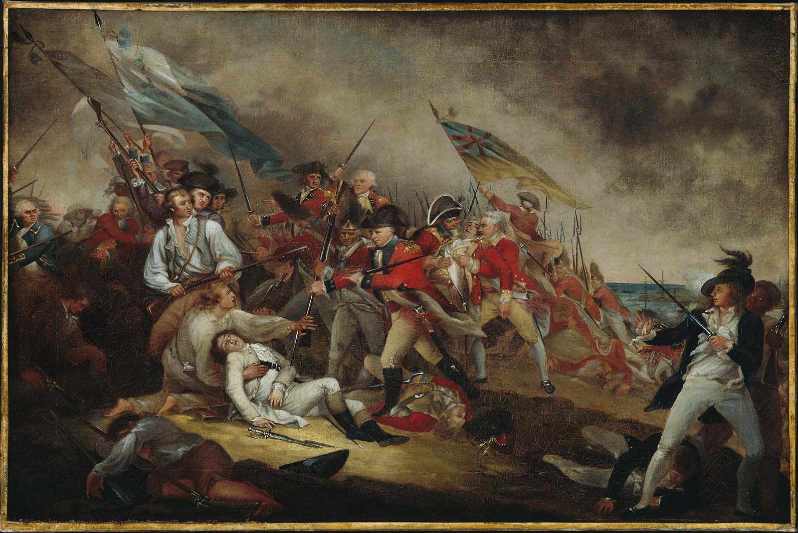 1600x1070 The Death Of General Warren - George Washington Battle Painting