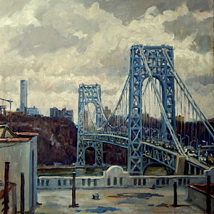 300x300 George Washington Bridge Painting By Thor Wickstrom - George Washington Bridge Painting