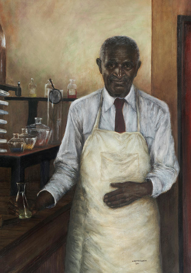 630x900 Portrait Of George Washington Carver Painting By Sylvia Castellanos - George Washington Carver Painting