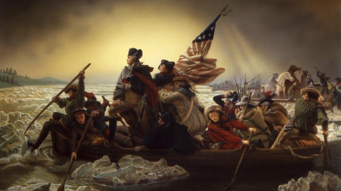 686x385 George Washington's Christmas Raid History Imagined - George Washington Crossing The Delaware River Painting