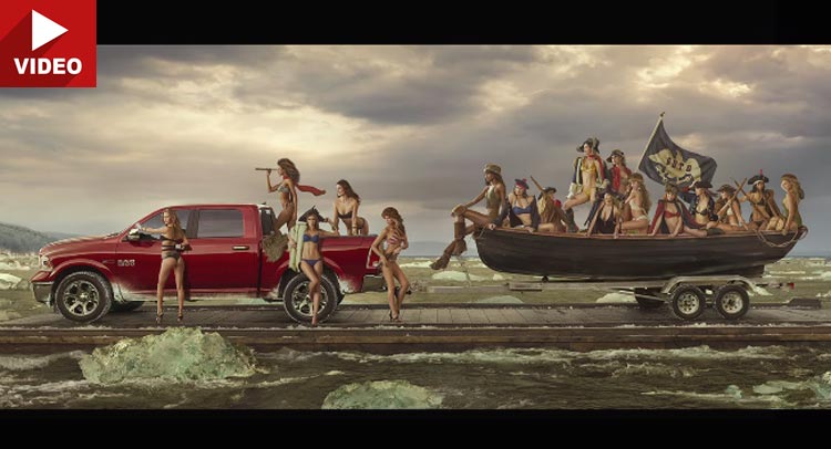 750x406 Ram And Sports Illustrated Recreate Crossing - George Washington Crossing The Delaware River Painting