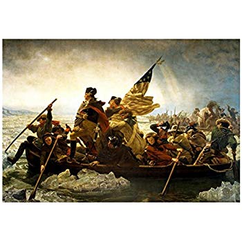 350x350 Laminated Emanuel Leutze Washington Crossing - George Washington Crossing The Delaware River Painting