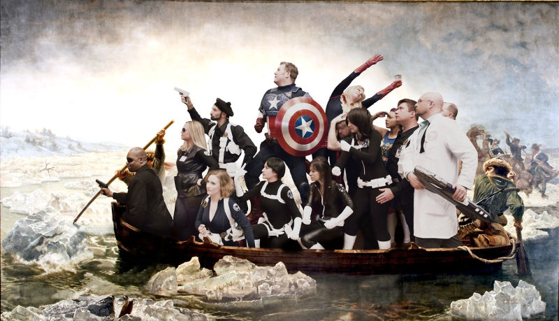 800x459 Instead Of George Washington, Captain America Crosses The Delaware - George Washington Delaware Painting