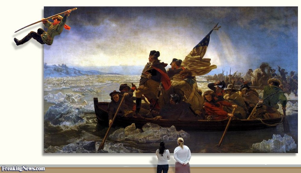1000x576 Funny Delaware Pictures - George Washington Delaware River Painting