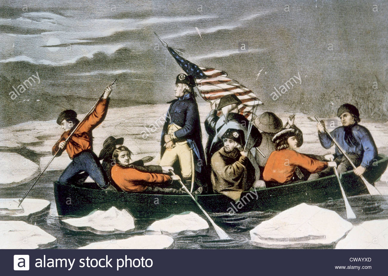 1300x926 General George Washington Crossing The Delaware River On The Eve - George Washington Delaware River Painting