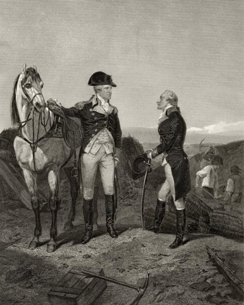 819x1024 First Meeting Of George Washington And Alexander Hamilton Posters - George Washington Horse Painting