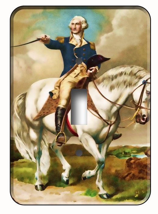 518x700 George Washington On Horse Painting Single Toggle Light - George Washington Horse Painting