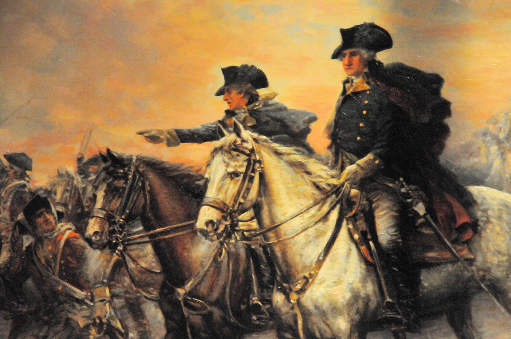 1024x680 George Washington On Horseback Battle Painting - George Washington Horse Painting